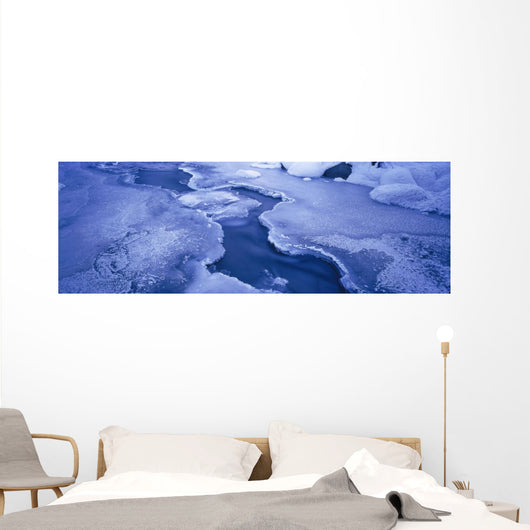 Pattern Of River Ice @ Twilight Anchorage Ak Sc Winter Wall Mural