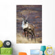 A Young Male Caribou Climbs A Steep Ridge Line In Denali National Park Wall Mural