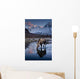 Scenic View At Sunset Of A Moose Drinking From A Pond With Alpenglow Wall Mural