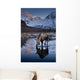 Scenic View At Sunset Of A Moose Drinking From A Pond With Alpenglow Wall Mural