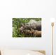 Two Newborn Moose Calves And Their Mother Keep Watchful Eyes Wall Mural