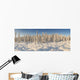 Panoramic View Of Snow-Covered Spruce Trees In Late Afternoon Sun Wall Mural