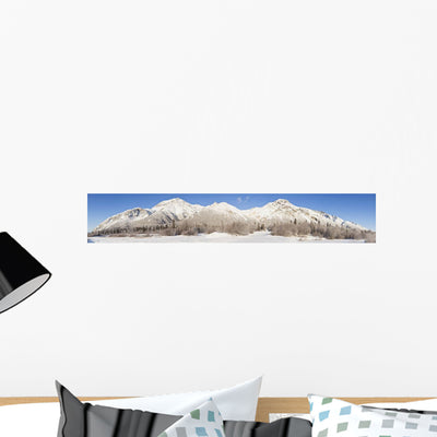 Panoramic Sheep Mountain Talkeetna Wall Mural shown on a wall