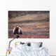 View Of A Grizzly Bear Standing In The Fall Tundra Wall Mural