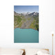 Aerial Of Glacial Moraine Feeding Into Lake Wall Mural