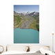 Aerial Of Glacial Moraine Feeding Into Lake Wall Mural