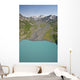 Aerial Of Glacial Moraine Feeding Into Lake Wall Mural
