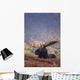 Bull Moose Bedded Down During Autumn Wall Mural