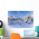 Winter Scenic Of Snowcovered Spruce Trees And The Chugach Mountains Wall Mural