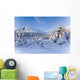 Winter Scenic Of Snowcovered Spruce Trees And The Chugach Mountains Wall Mural