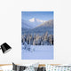 Winter Scenic Of Snowcovered Spruce Trees And The Chugach Mountains Wall Mural