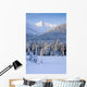 Winter Scenic Of Snowcovered Spruce Trees And The Chugach Mountains Wall Mural