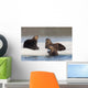Group Of Sea Otters Hauled Out On Iceberg Wall Mural