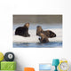 Group Of Sea Otters Hauled Out On Iceberg Wall Mural
