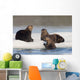 Group Of Sea Otters Hauled Out On Iceberg Wall Mural