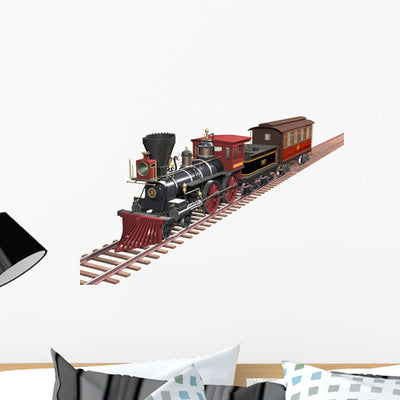Locomotive Chemin Fer Wall Decal shown on a wall