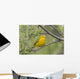 A Male Yellow Warbler Perched In A Willow Wall Mural