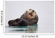 Sea Otter Floating On Back Scratching Head And Yawning Wall Mural