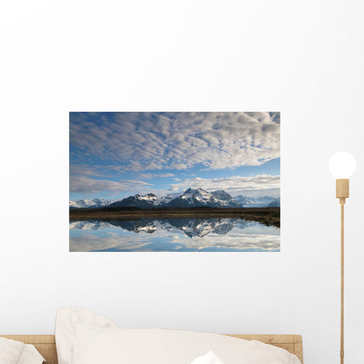 Alaganik Slough Reflecting The Chugach Mountains Wall Mural