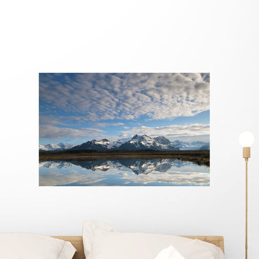 Alaganik Slough Reflecting The Chugach Mountains Wall Mural