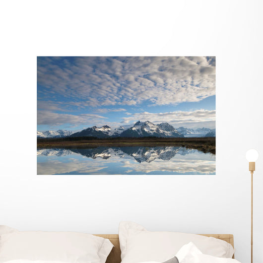 Alaganik Slough Reflecting The Chugach Mountains Wall Mural