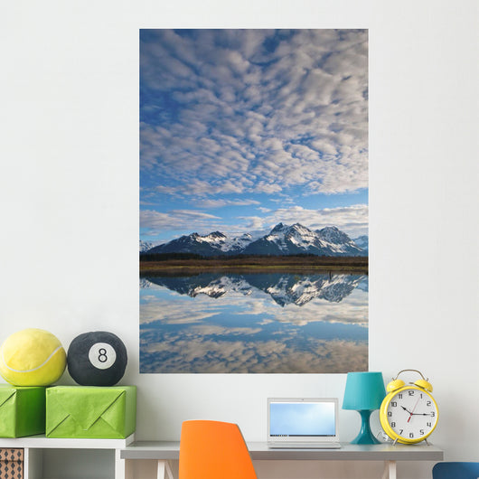 Alaganik Slough Reflecting The Chugach Mountains Wall Mural