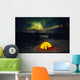 Tent Camping Winter Northern Lights Wall Mural