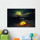 Tent Camping Winter Northern Lights Wall Mural