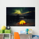 Tent Camping Winter Northern Lights Wall Mural