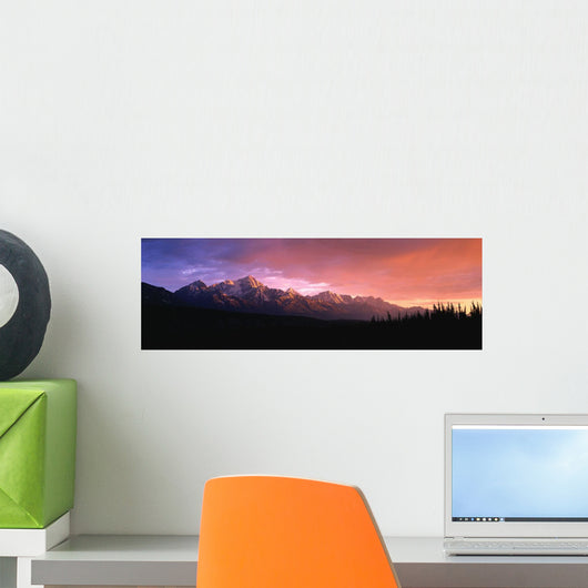 Chugach Mountains At Sunset Near Matanuska Glacier Sc Ak Wall Mural