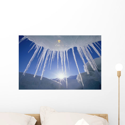 Icicles Hanging From Iceberg On Spencer Lake Kp Alaska Wall Mural