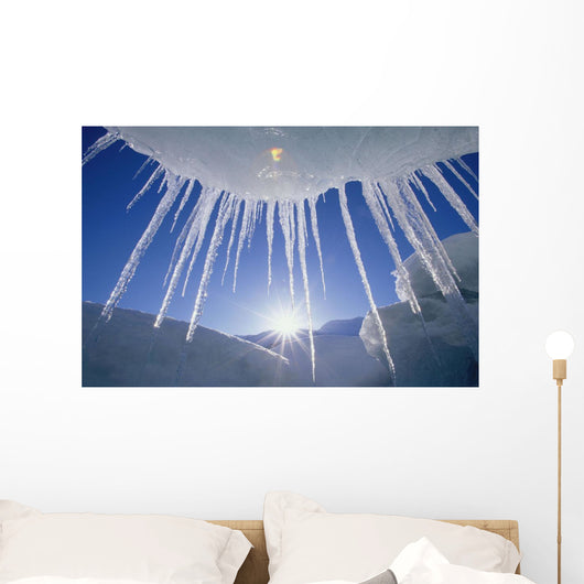 Icicles Hanging From Iceberg On Spencer Lake Kp Alaska Wall Mural