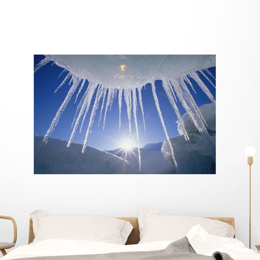 Icicles Hanging From Iceberg On Spencer Lake Kp Alaska Wall Mural