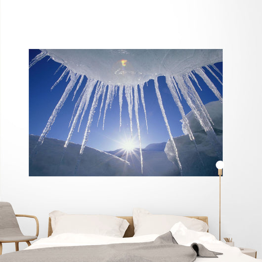 Icicles Hanging From Iceberg On Spencer Lake Kp Alaska Wall Mural