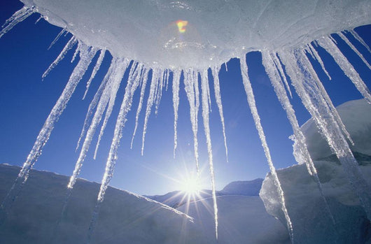 Icicles Hanging From Iceberg On Spencer Lake Kp Alaska Wall Mural