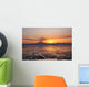 Ash Cloud Rises From Mt Redoubt At Sunset During Low Tide Wall Mural