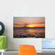 Ash Cloud Rises From Mt Redoubt At Sunset During Low Tide Wall Mural