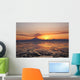Ash Cloud Rises From Mt Redoubt At Sunset During Low Tide Wall Mural