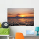Ash Cloud Rises From Mt Redoubt At Sunset During Low Tide Wall Mural
