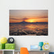 Ash Cloud Rises From Mt Redoubt At Sunset During Low Tide Wall Mural