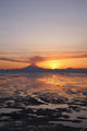 Ash Cloud Rises From Mt Redoubt At Sunset During Low Tide Wall Mural