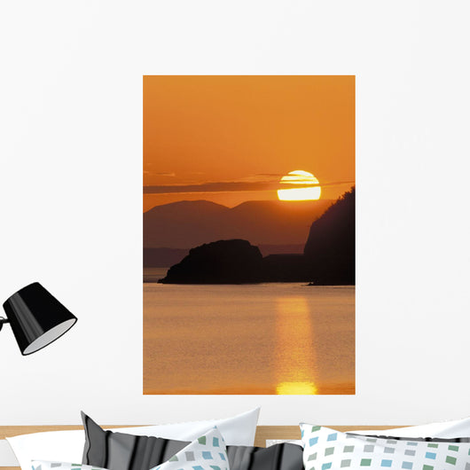 Sunset Over Ak Range & Cook Inlet Turnagain Arm Sc Ak Summer Wall Mural