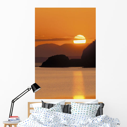 Sunset Over Ak Range & Cook Inlet Turnagain Arm Sc Ak Summer Wall Mural