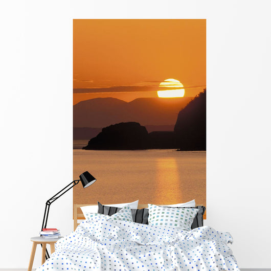 Sunset Over Ak Range & Cook Inlet Turnagain Arm Sc Ak Summer Wall Mural