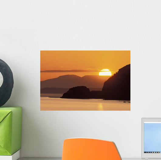 Sunset Over Ak Range & Cook Inlet Turnagain Arm Sc Ak Summer Wall Mural