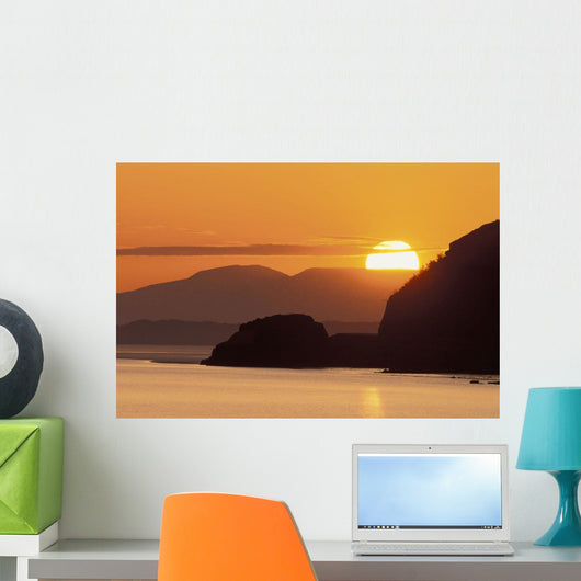 Sunset Over Ak Range & Cook Inlet Turnagain Arm Sc Ak Summer Wall Mural