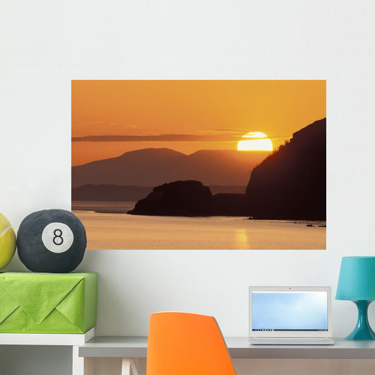 Sunset Over Ak Range & Cook Inlet Turnagain Arm Sc Ak Summer Wall Mural