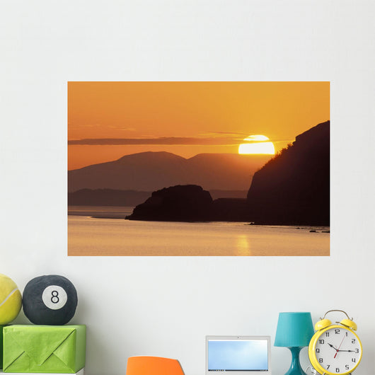 Sunset Over Ak Range & Cook Inlet Turnagain Arm Sc Ak Summer Wall Mural