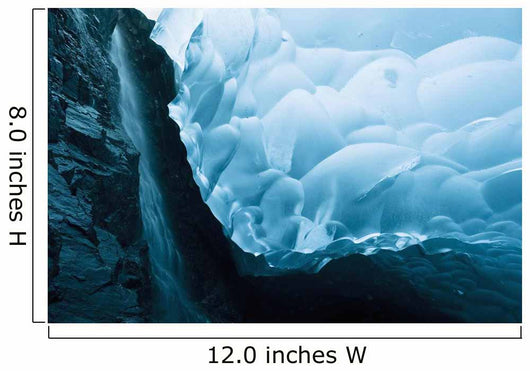 A Waterfall Down An Ice Cave Glacier Wall Mural