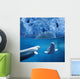 Belugas Underwater W/View Of Glacier Composite Wall Mural